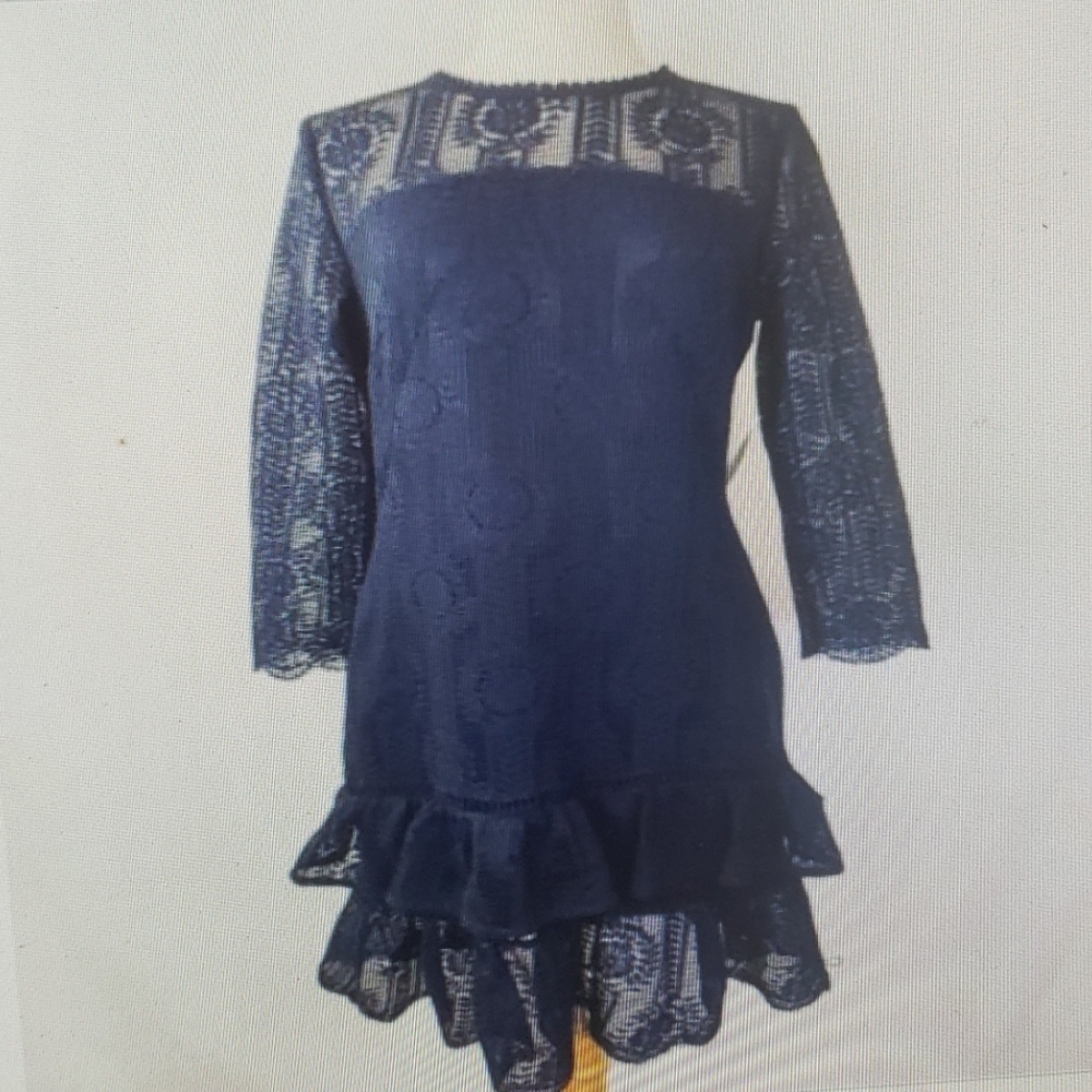 One One Six Medium Lace Ruffle Evening  Dress